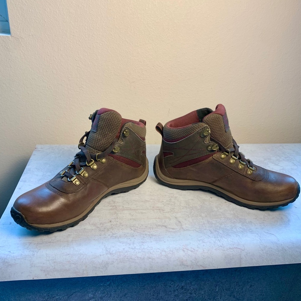 Timberland Norwood Mid Waterproof Hiking Boots Women's 9.5 Brown Leather 9505A - Picture 8 of 10